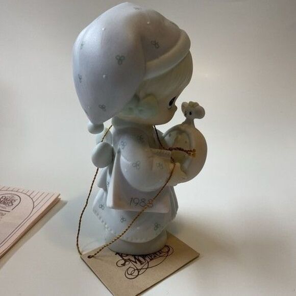 VTG NWB Enesco Precious Moments Figurine Time To Wish You A Merry Christmas - Picture 10 of 14